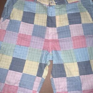 Colorful Patchwork Striped Pants